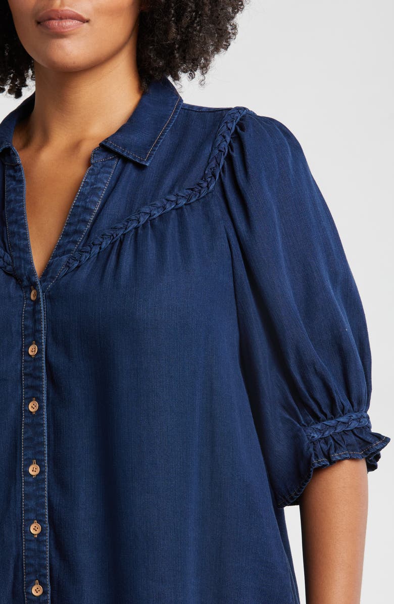 Wit & Wisdom Blouson Sleeve Western Button-Up Shirt, Alternate, color, 