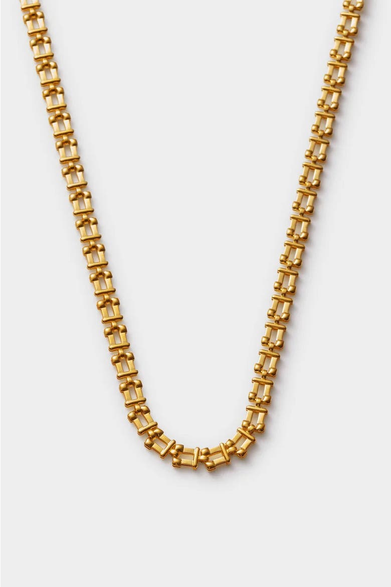 Grecian Waterproof Gold Link Necklace, Main, color, Gold