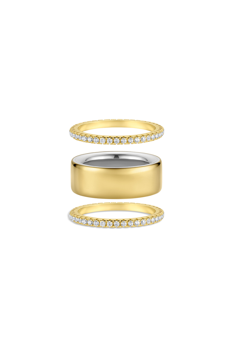 Aurora  Smart Ring Stacking Set, Alternate, color, Gold
