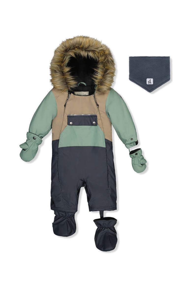 Play Car Seat Crotch Zipper Fleece Neckwarmer One Piece Snowsuit, Main, color, Cool Dark Grey