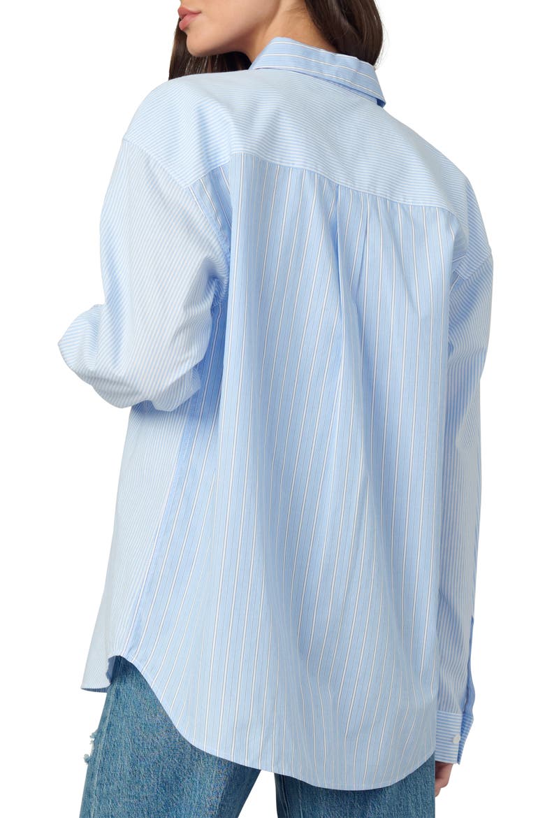 Relaxed Fit Stripe Button-Down Shirt, Alternate, color, BLUE/ WHITE STRIPE