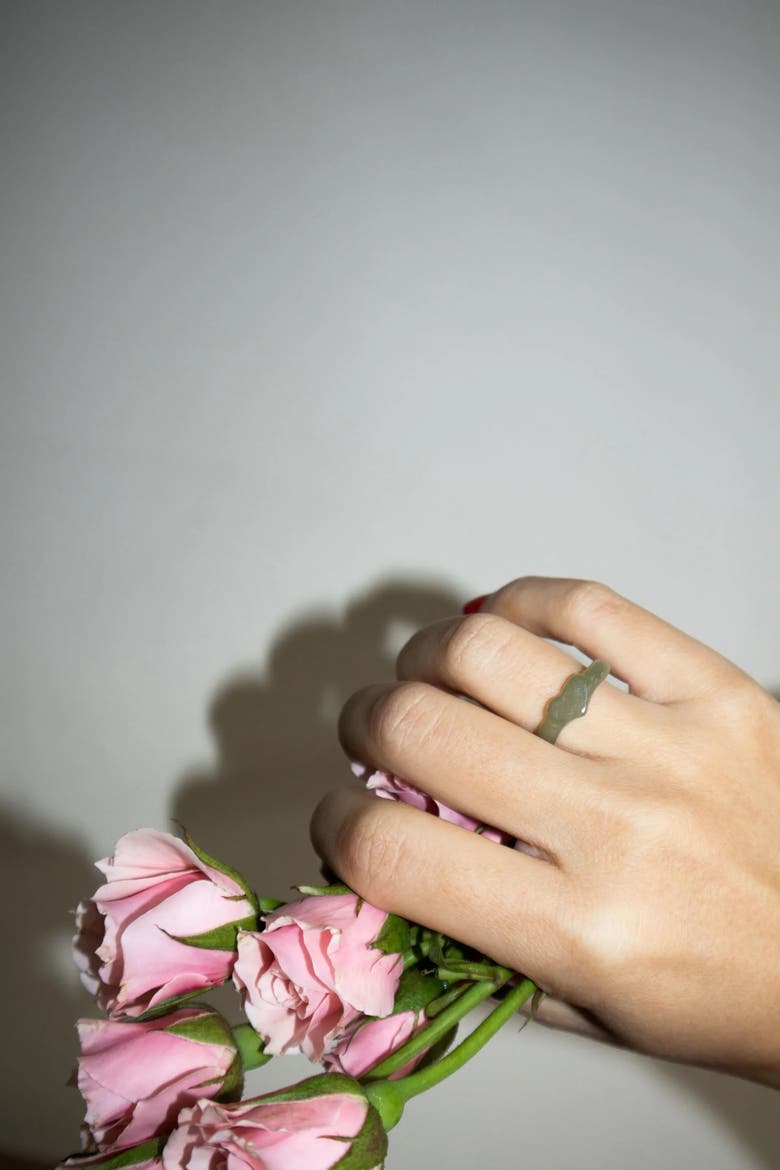 Heart Jade ring, Alternate, color, Light green