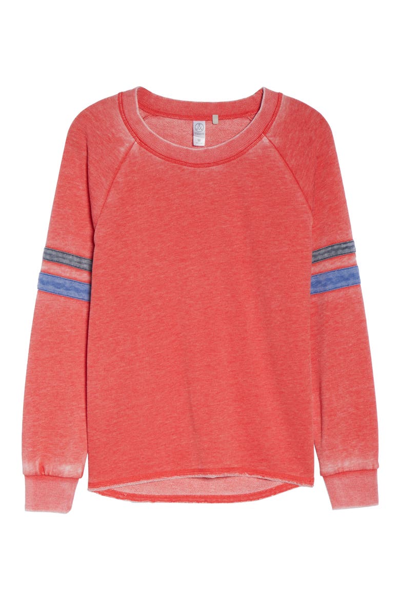 Lazy Day Sweatshirt, Alternate, color, RED BLOOM/ DARK NAVY/ BLUE