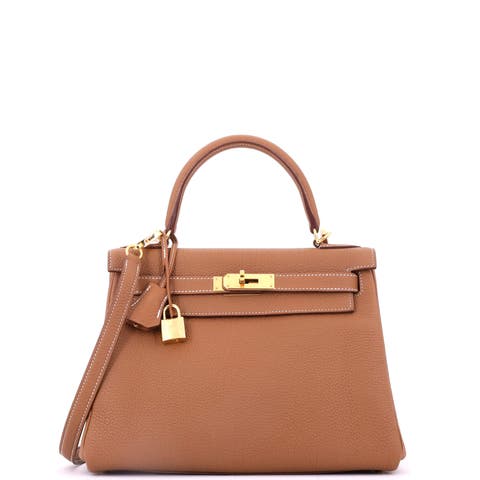 Kelly Handbag Brown Togo With Gold Hardware 28