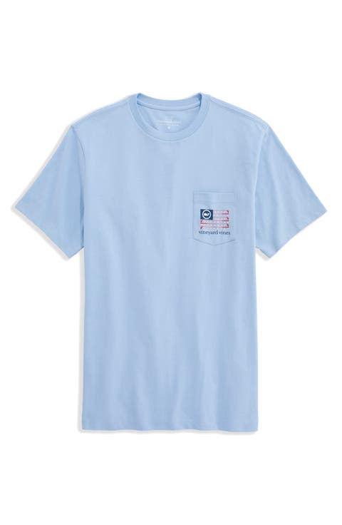 Men's Golf Flag Cotton Graphic Pocket Tee