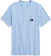 vineyard vines Men's Golf Flag Cotton Graphic Pocket Tee