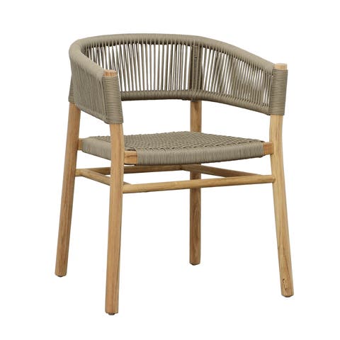 Brielle Teak Wood & Rope Outdoor Dining Chair