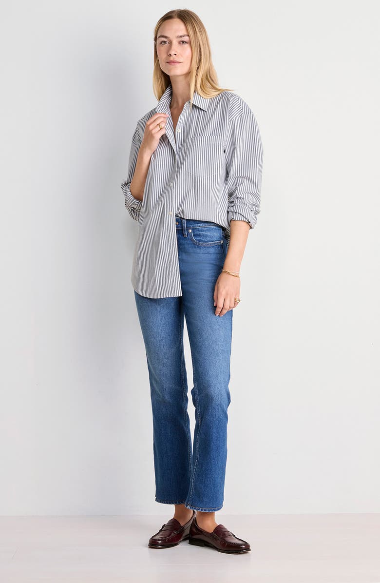 vineyard vines Birdie Stretch Cotton Button-Up Shirt, Alternate, color, Balsam/ White