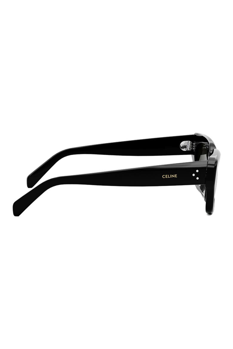 Bold 3 Dot Rectangular Sunglasses, Alternate, color, SHINY BLACK / SMOKE