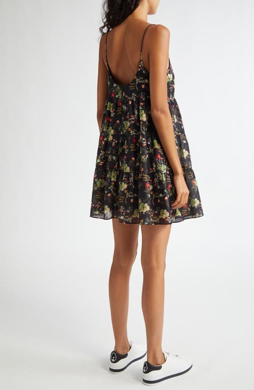 Alice And Olivia Collen Spaghetti-strap Mini Dress In Blush Kiss Black
