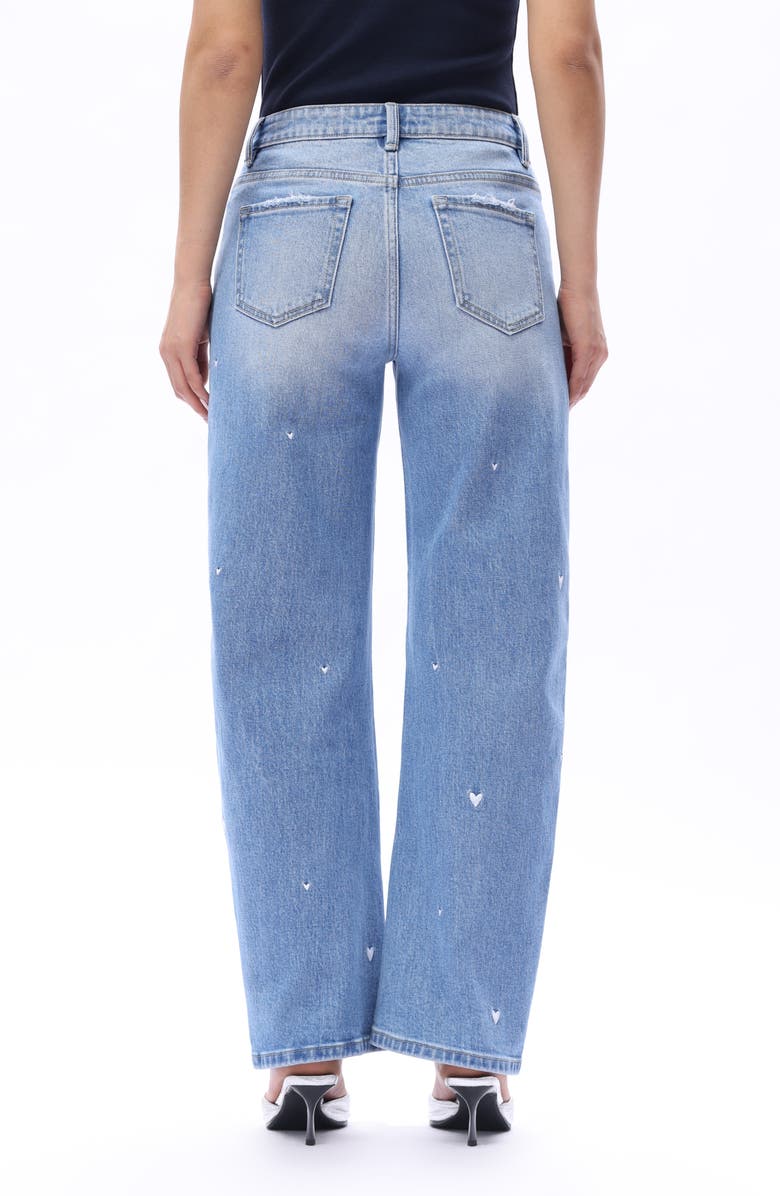 Bayeas Flora Mid Rise Barrel Leg Jeans, Alternate, color, Medium Blue