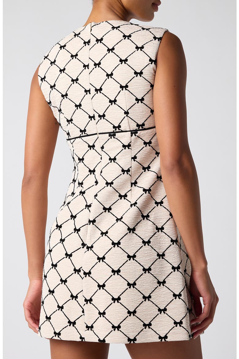 Margie Bow Minidress, Alternate, color, CREAM/ BLACK