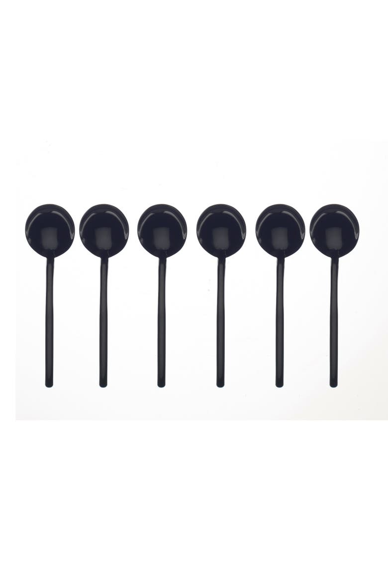 Due Moka Spoons Set - 6 Pieces, Main, color, Black Gold