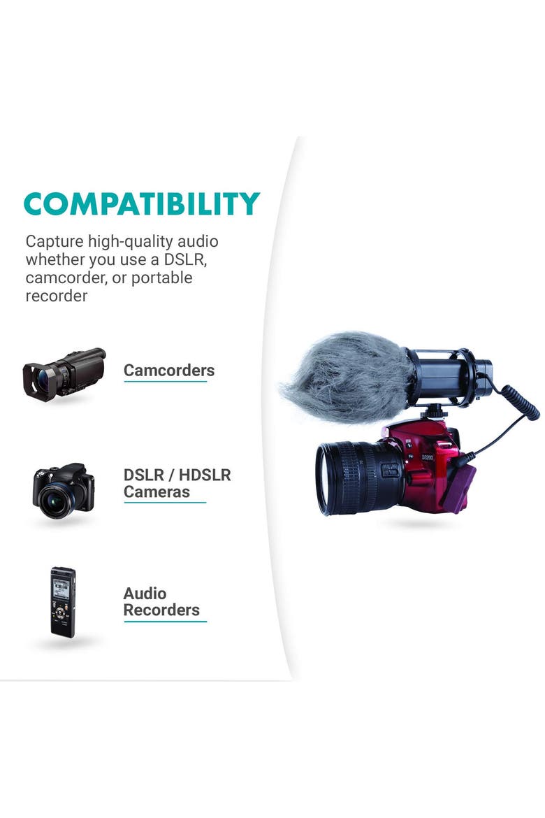 VXR300 X/Y Stereo Condenser Video Microphone Compatible with DSLR Cameras & Camcorders, Alternate, color, Black