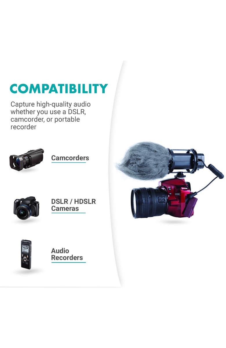 MOVO VXR300 X/Y Stereo Condenser Video Microphone Compatible with DSLR Cameras & Camcorders, Alternate, color, Black