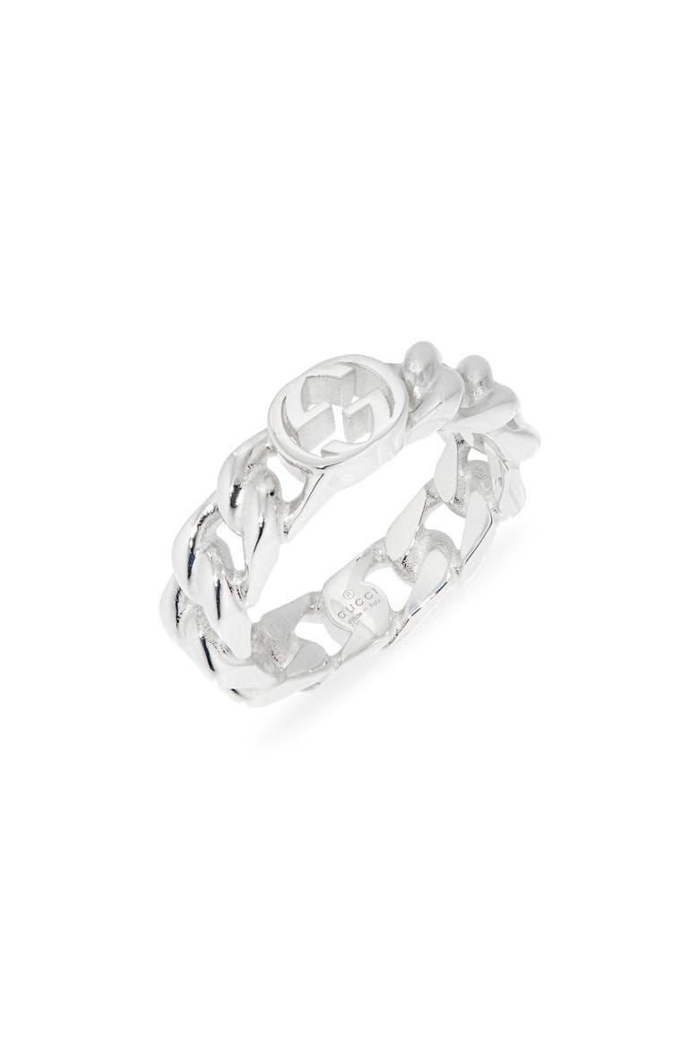 Interlocking-G Ring, Main, color, SILVER