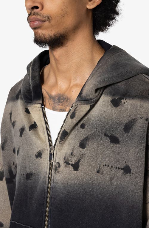 Mnml Destroyed Hoodie In Vintage Black