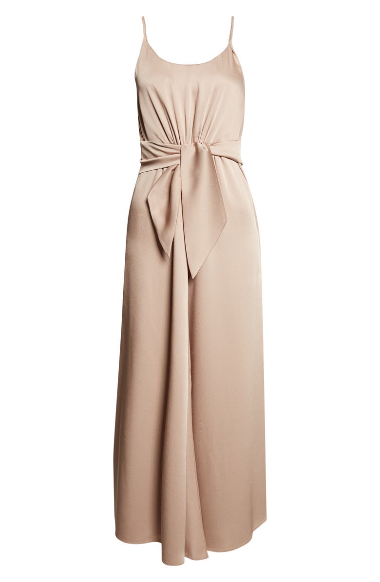 Giorgio Armani Dune Crepe Midi Dress, Main, color, Tan