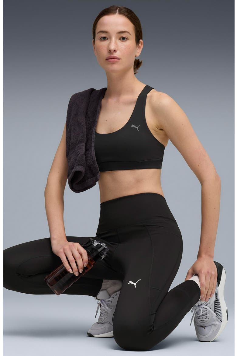 Cloudspun Mid Impact Sports Bra, Alternate, color, PUMA BLACK