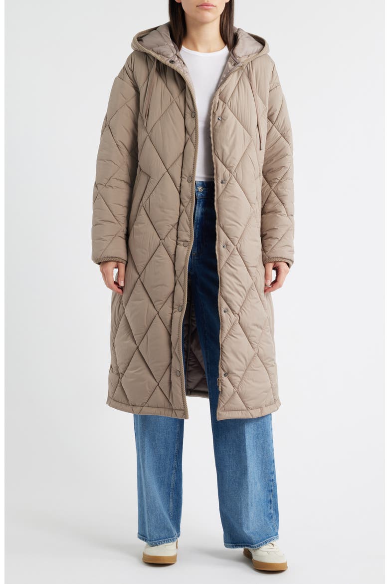 Bren Quilted Puffer Coat, Main, color, DUSTY TAUPE
