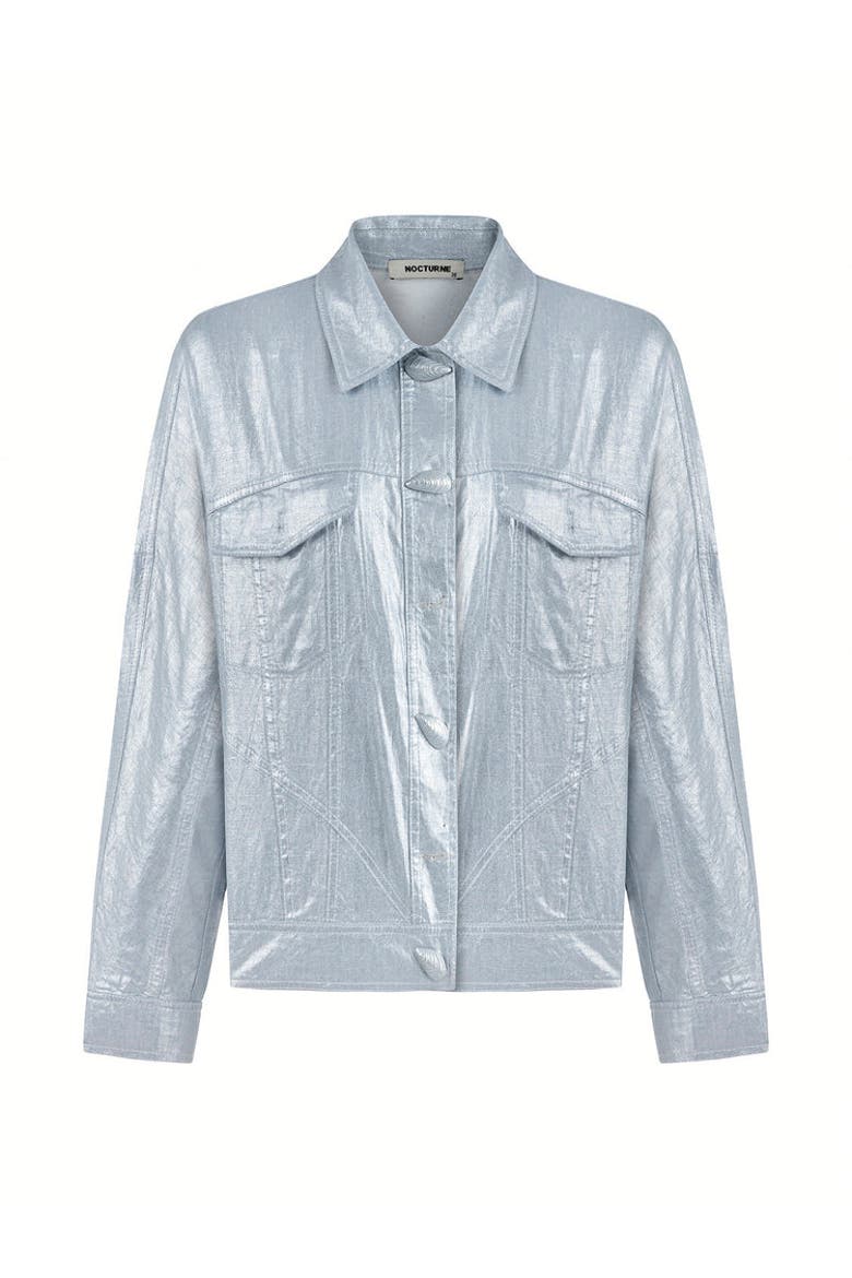 Metallic Shell Detailed Jacket, Alternate, color, Blue