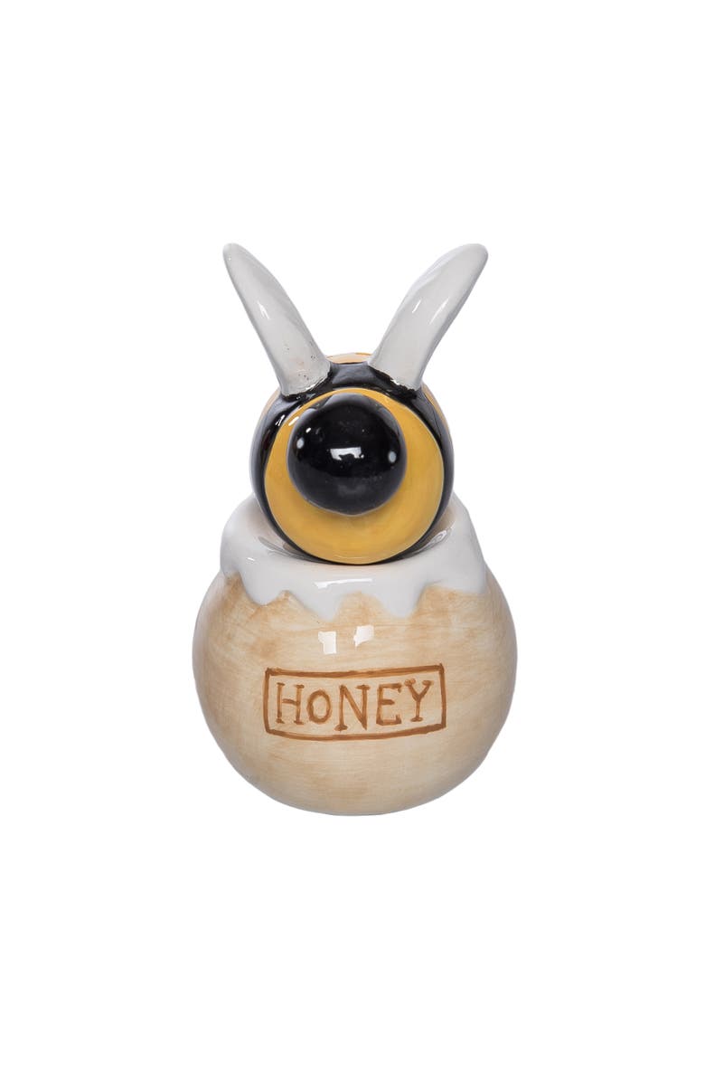 Transpac Dolomite Bee Salt and Pepper Set of 2 Multicolored for Spring Serving and Entertaining, Alternate, color, Multicolored