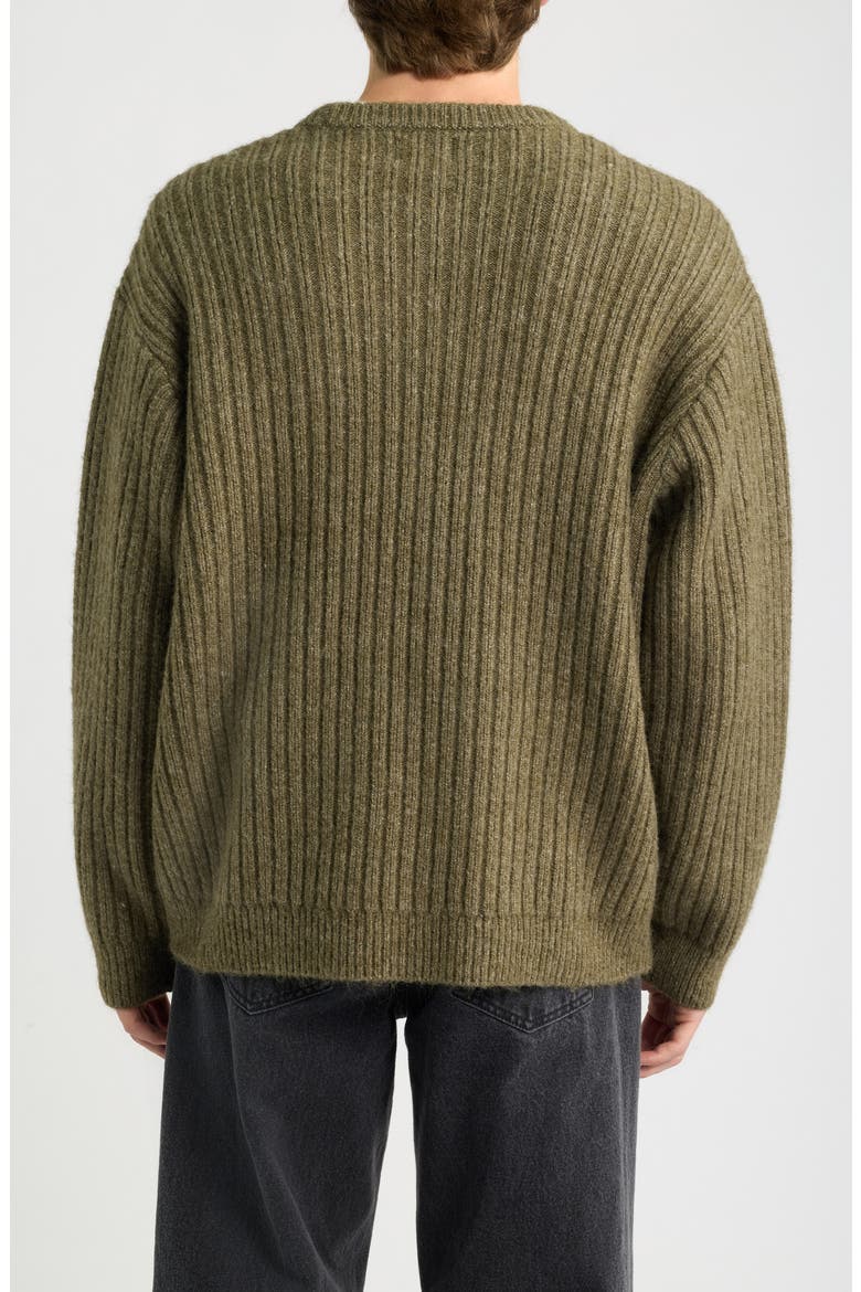 Drex Ribbed Sweater, Alternate, color, HEATHER GREEN