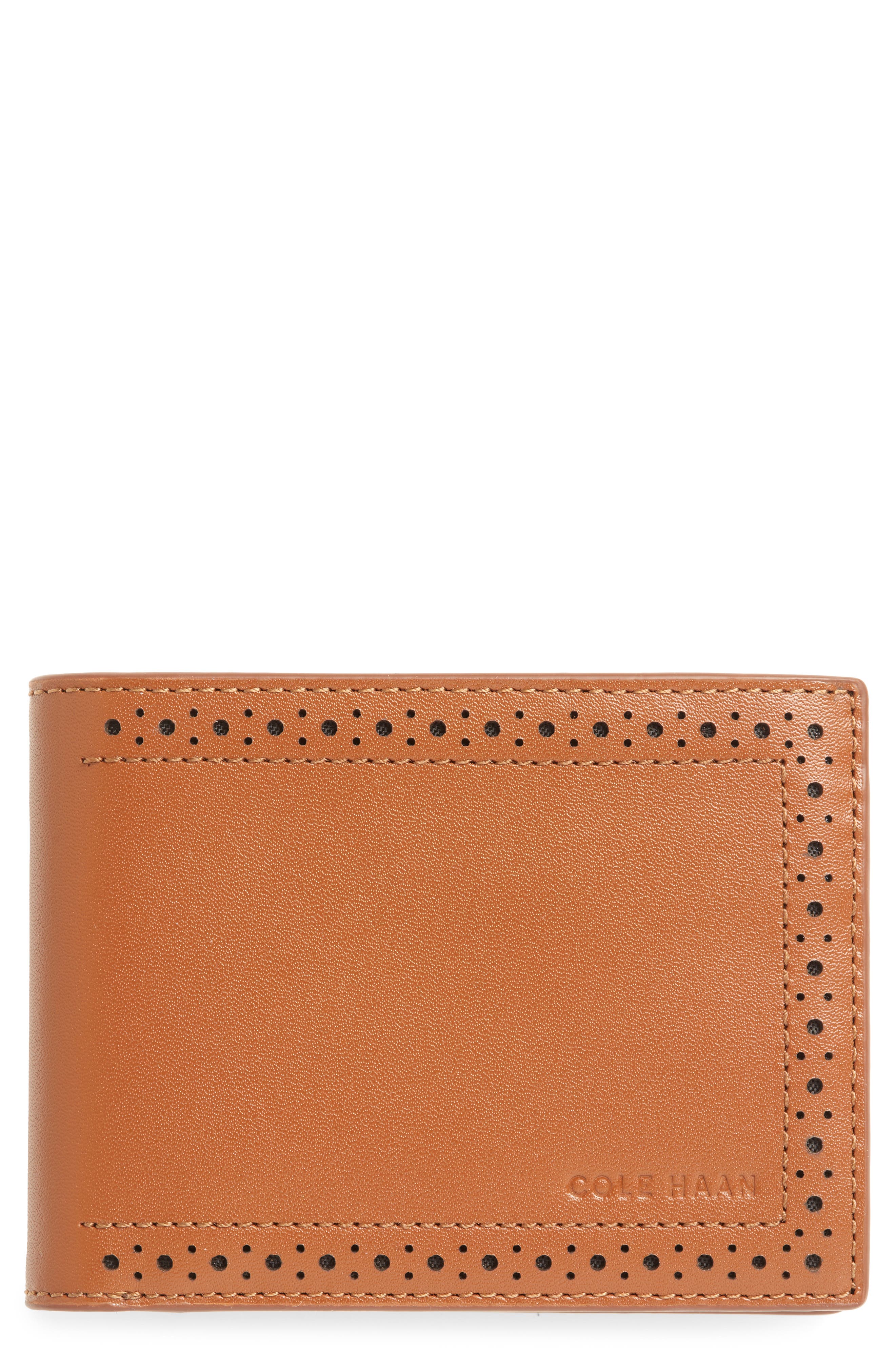 Cole Haan Brogue Leather Passcase