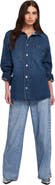 ELLE Collection Feather Soft Denim Shirt Button Down Top