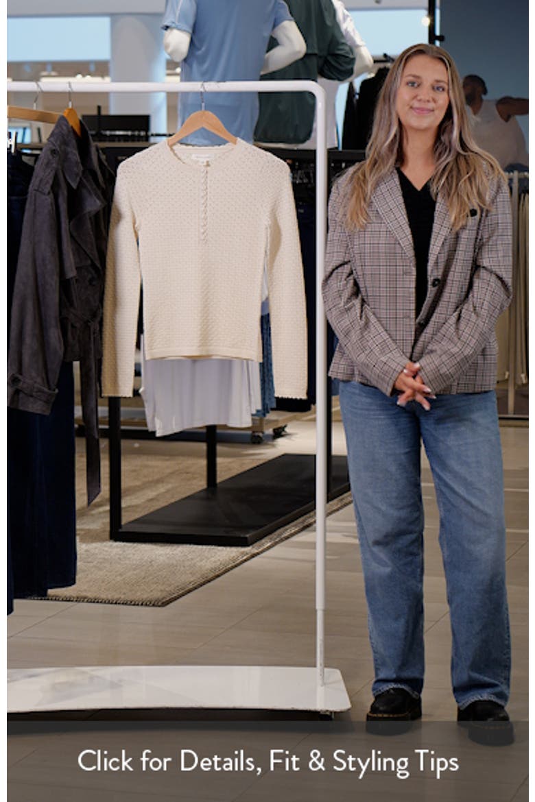 Pointelle Henley Sweater video