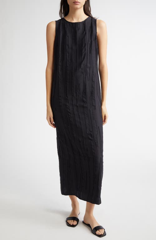 LOULOU DE SAISON LOULOU DE SAISON MINGA TEXTURED SILK & COTTON MIDI DRESS