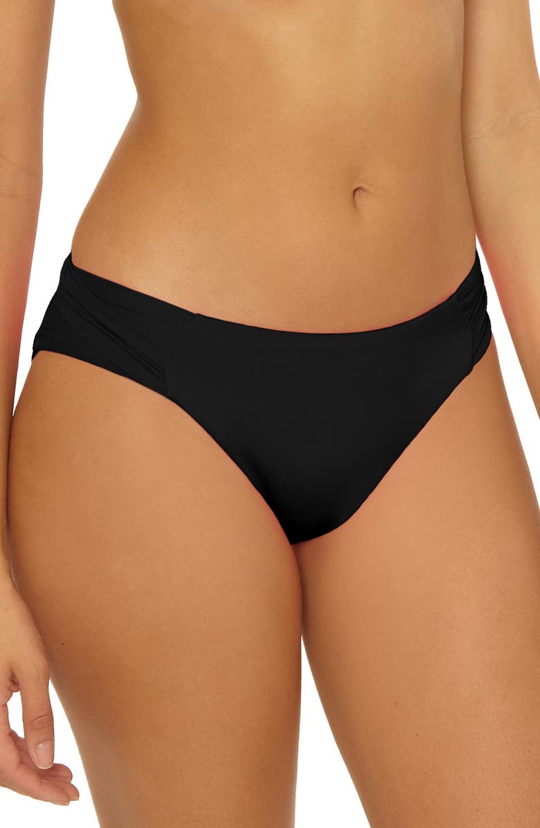 Trina Turk Monaco Side Tab Hipster Bikini Bottoms, Alternate, color, Black