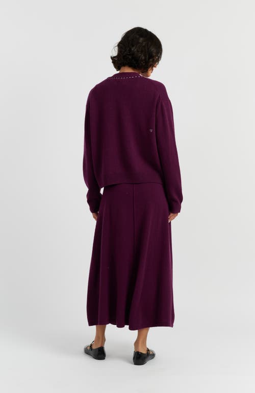 Chinti & Parker Wool Cashmere Queen Of Hearts Cardigan In Purple