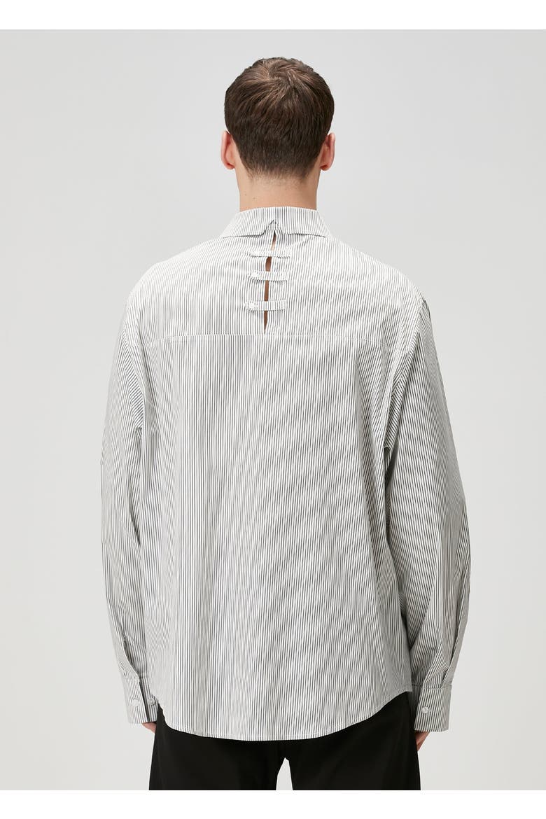 Cotton Blend Striped Woven Shirt, Alternate, color, grey