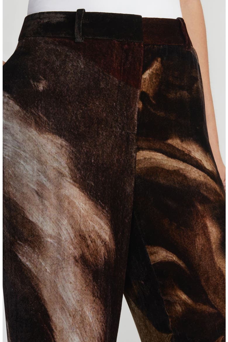 x Save Venice Gates High Waist Velvet Straight Leg Pants, Alternate, color, BURNT SIENNA MULTI