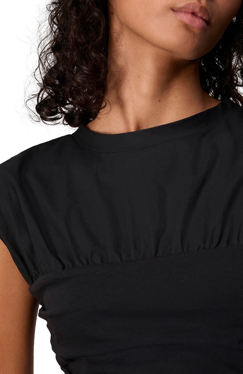 rag & bone Mica Ruched Top, Alternate, color, Black