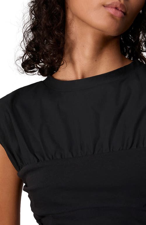 Rag & Bone Mica Banded Cotton Top In Black In Black