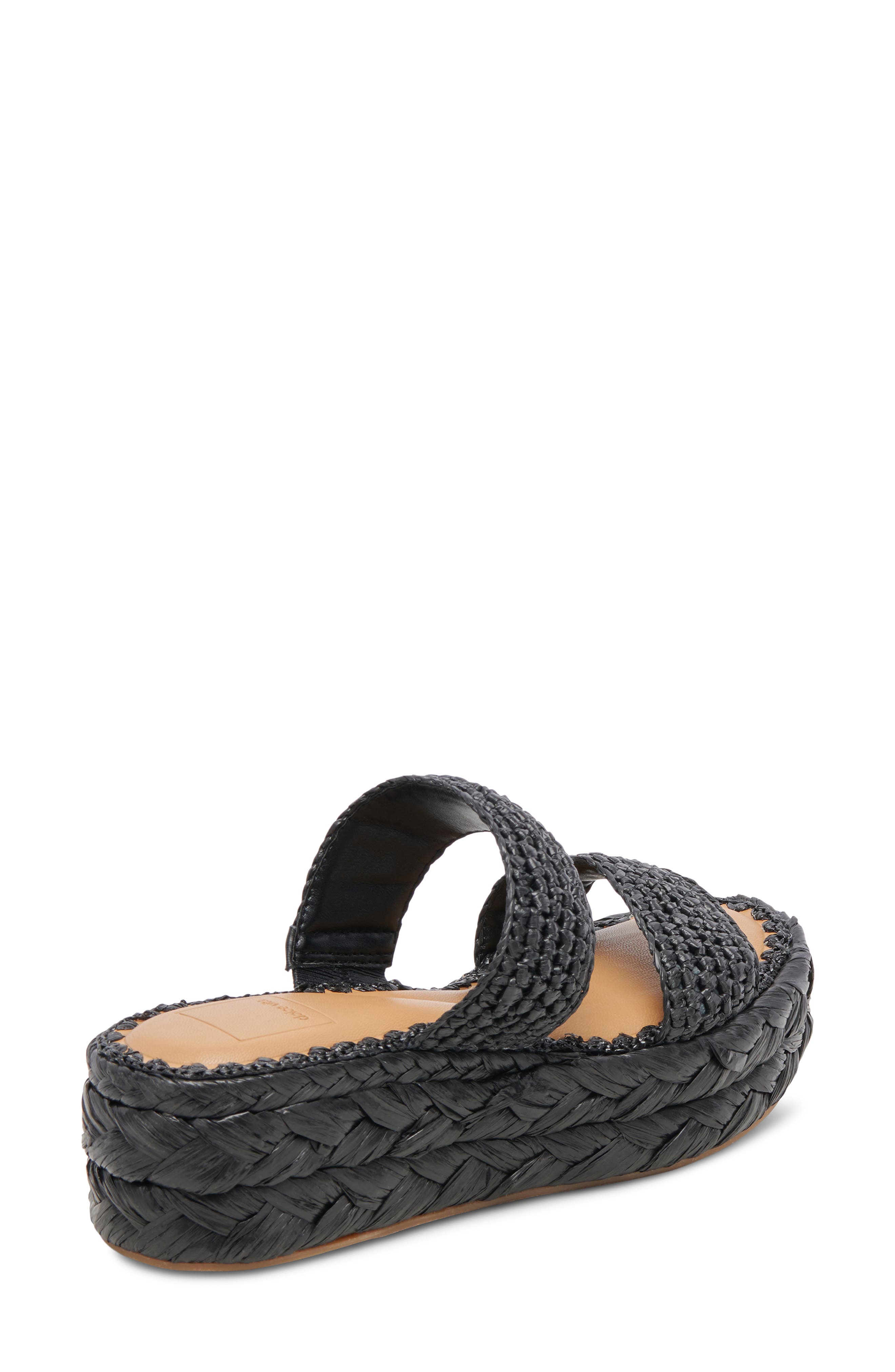 Dolce Vita Corla Braided Platform Slide Sandal, Alternate, color, Onxy Raffia