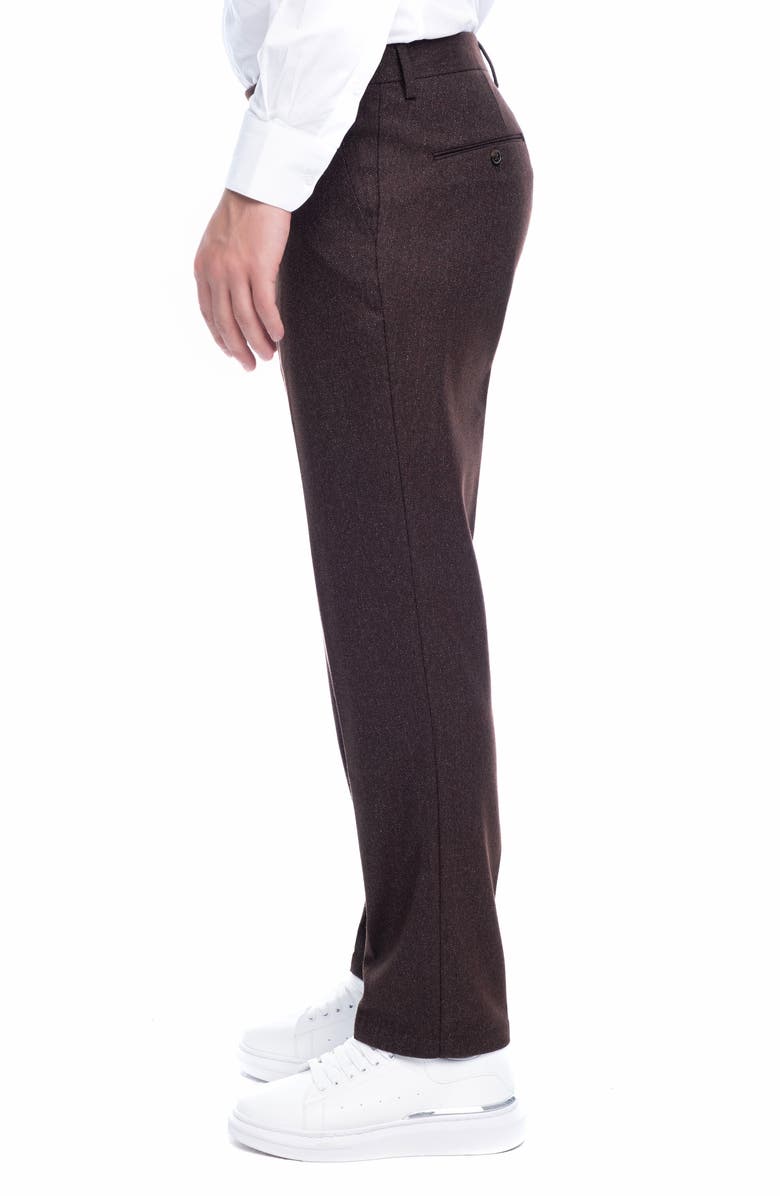 VELLAPAIS Cita Herringbone Straight Leg Pants, Alternate, color, Brown
