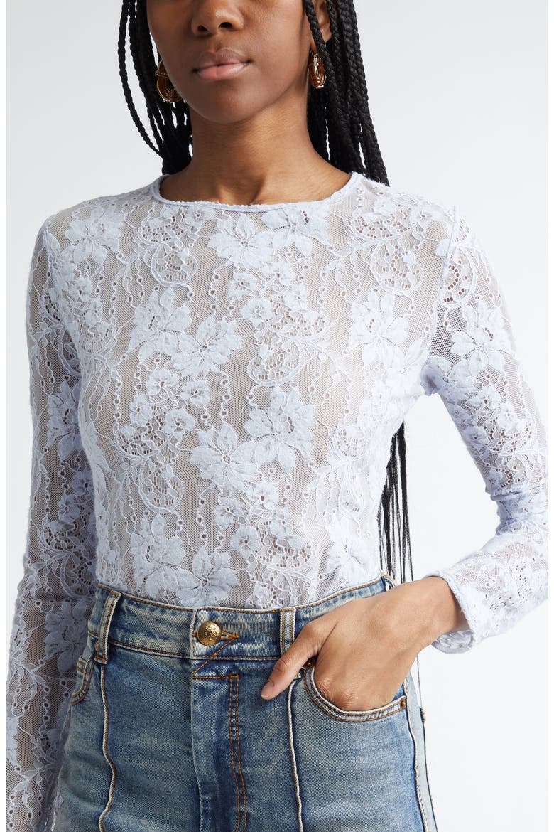 Lace Bodysuit, Alternate, color, LIGHT BLUE