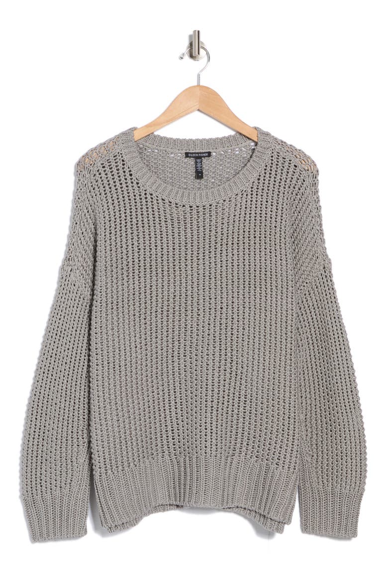 Boxy Organic Cotton Sweater, Alternate, color, MOON