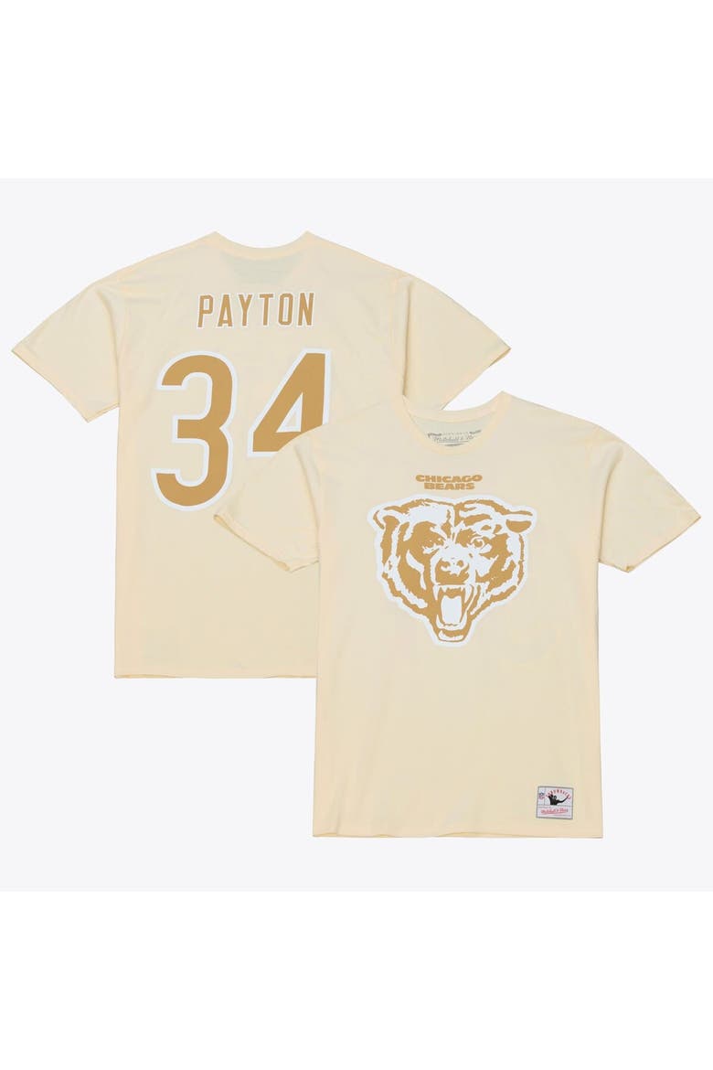 Men's Mitchell & Ness Walter Payton Cream Chicago Bears Sandman Name & Number T-Shirt, Main, color, Cream