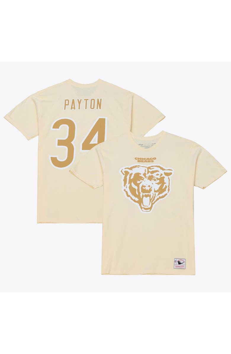 Mitchell 
Ness Men
s Mitchell 
Ness Walter Payton Cream Chicago Bears Sandman Name 
Number T-Shirt, Main, color, Cream