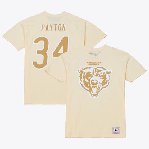 Men
s Mitchell 
Ness Walter Payton Cream Chicago Bears Sandman Name 
Number T-Shirt