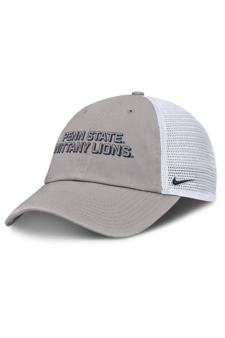 Men's Nike Gray Penn State Nittany Lions 2025 Gameday On-Field Club Adjustable Trucker Hat, Main, color, Gray