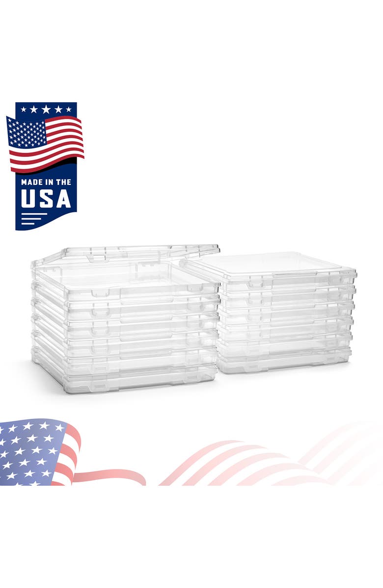 SORBUS 12-Piece Portable Project Cases, Alternate, color, Clear