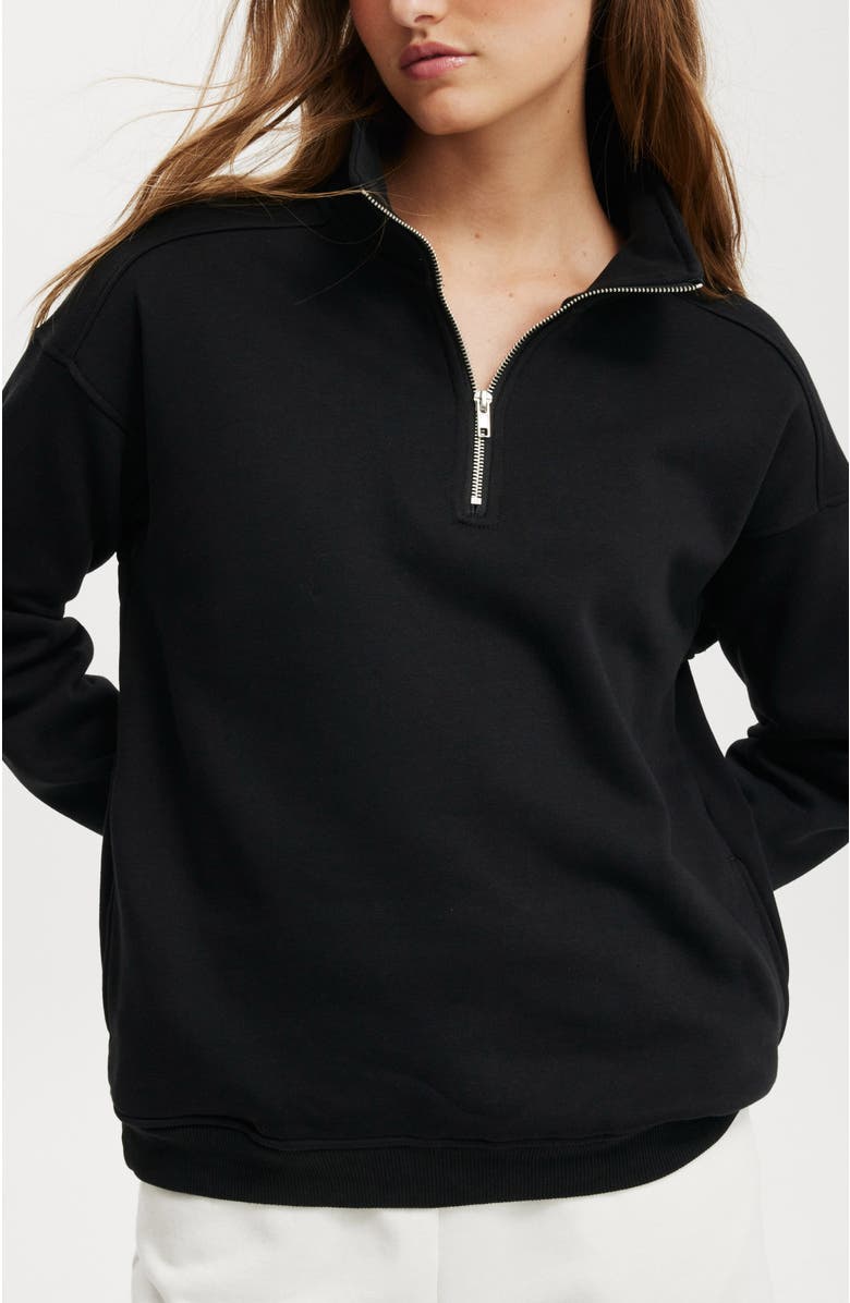 Cotton On Women's Classic Fleece Oversized Half Zip Sweatshirt, Main, color, 
