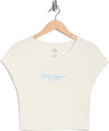 PacSun Embroidered Heart Shimmer Crop T-Shirt