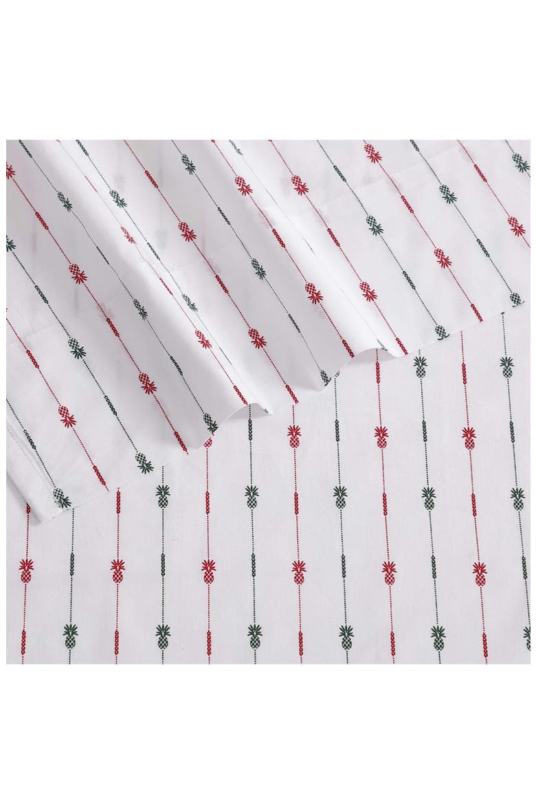 Pineapple Pinestripe Cotton Sateen Sheet Set, Alternate, color, WHITE MULTI