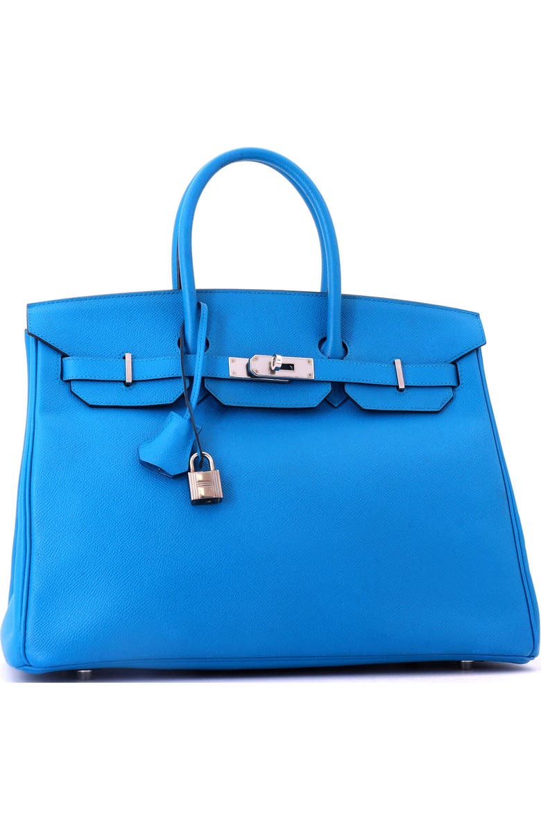 Pre-Owned Hermes Birkin Handbag Blue Epsom with Palladium Hardware 35, Alternate, color, Bleu Zanzibar